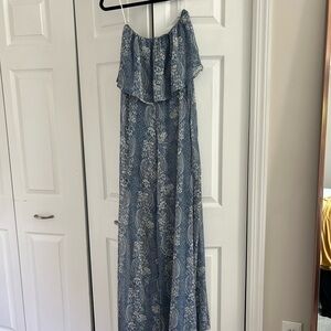 Aakaa Blue Floral Patterned Dress